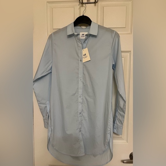NWT H&M Studio Cotton Button Down Tunic Shirt - Picture 1 of 14